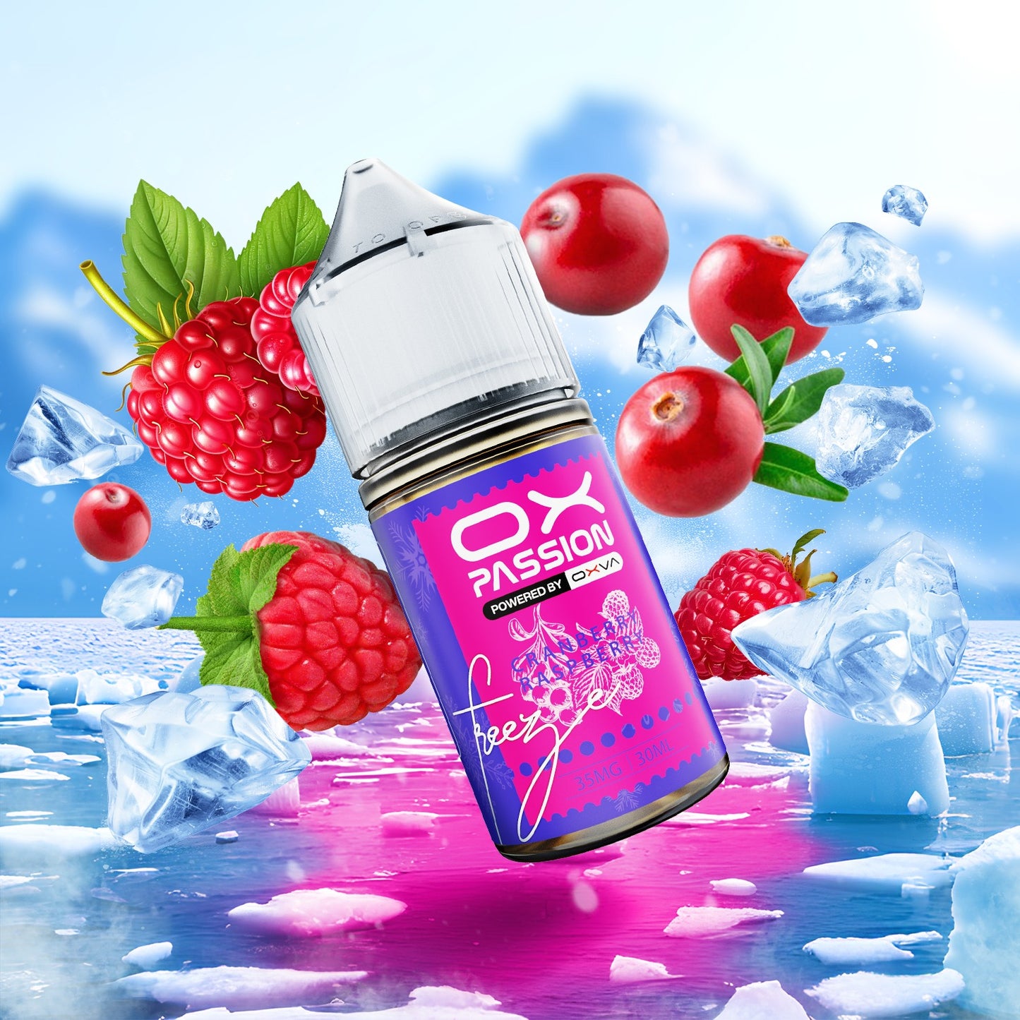 Ox Passion Freeze Flavor Cranberry Raspberry 30ml By Oxva