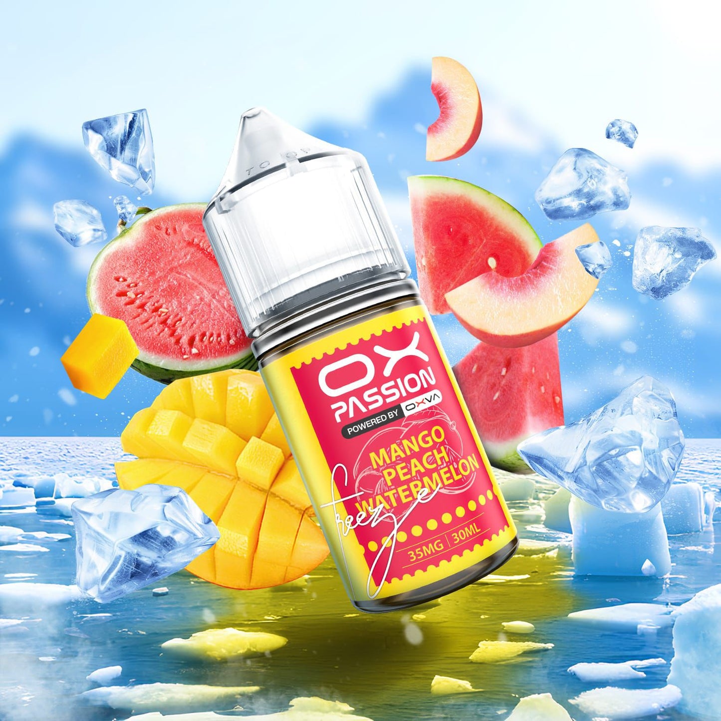 Ox Passion Freeze Flavor Mango Peach Watermelon 30ml By Oxva