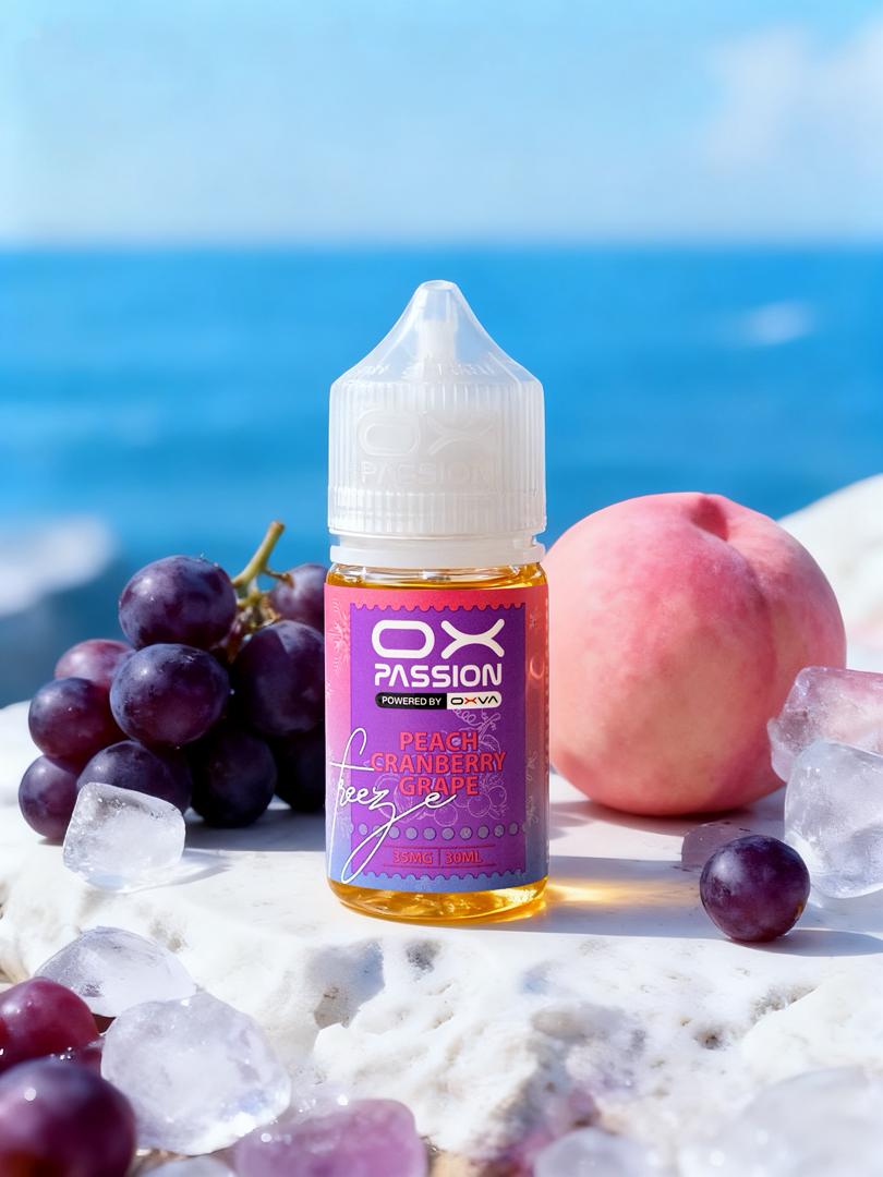 Ox Passion Freeze Flavor Peach Cranberry Grape 30ml By Oxva