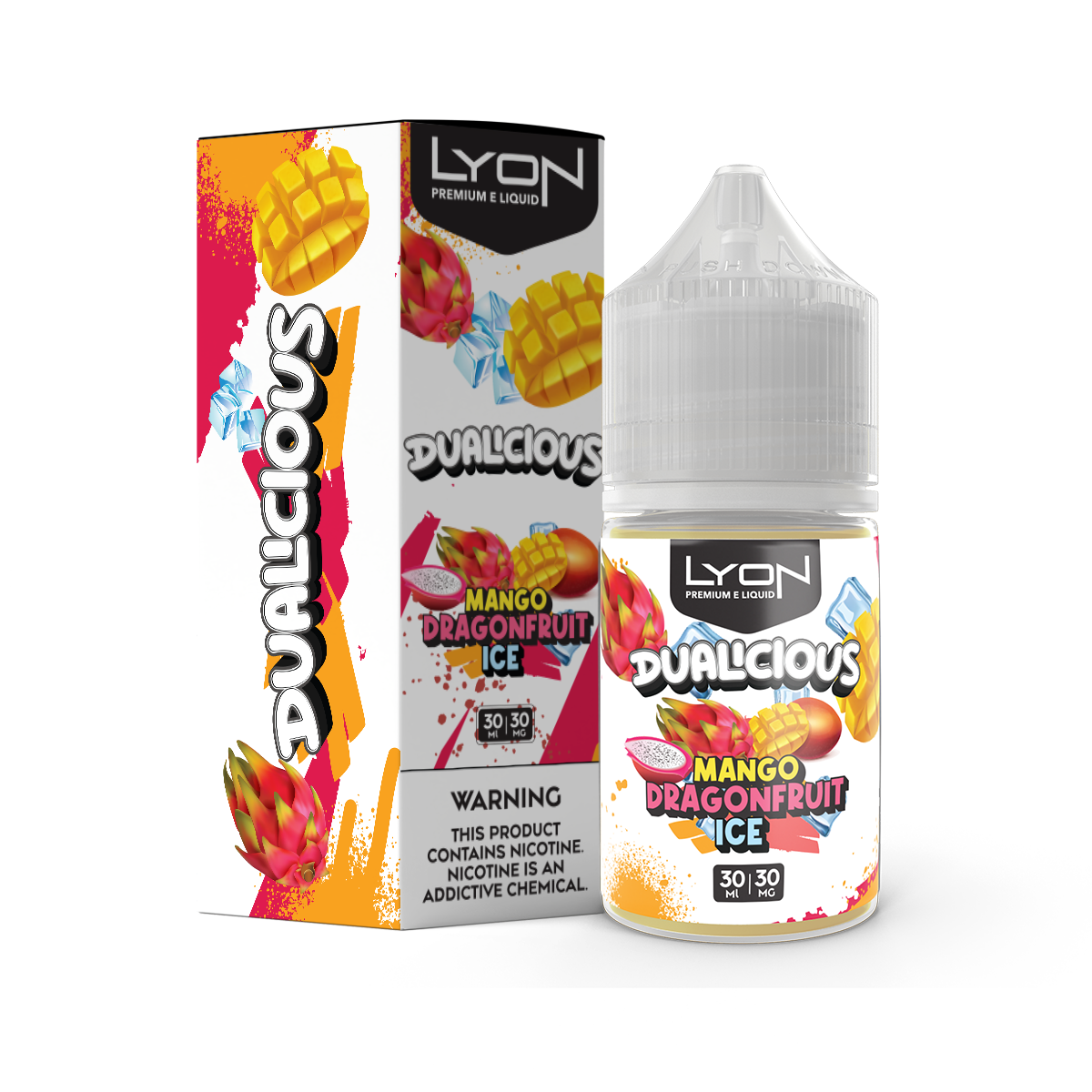 dualicious vape flavor Lyon Mango Dragonfruit Ice 30ml – Vegas Vapor Size:100 units Cali Juice Nicotine Salt 1350mAh