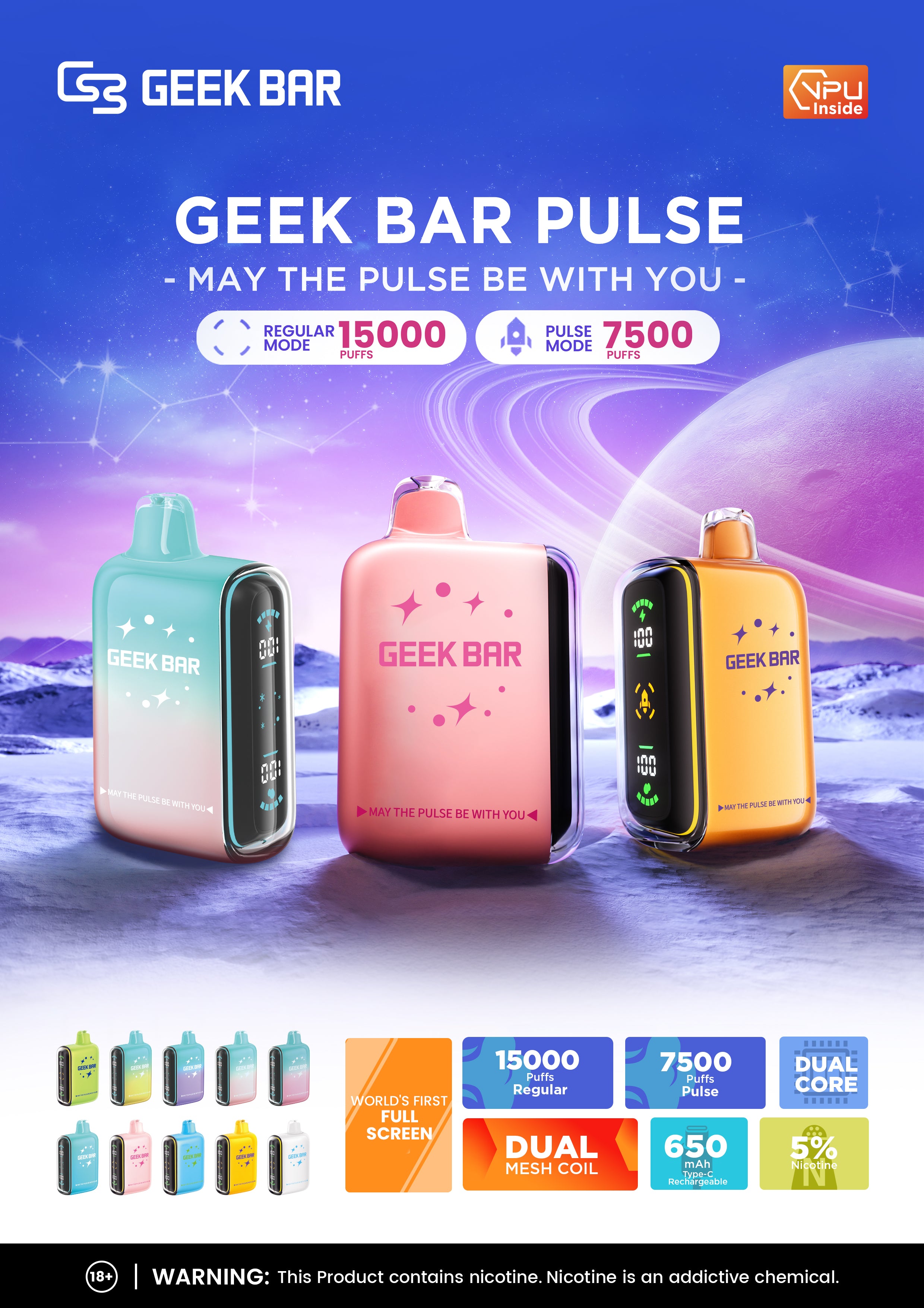 Geek Bar Pulse 15K Puffs Disposable Vegas Vapor Geek Bar Pulse 15K Puffs Disposable Vegas Vapor